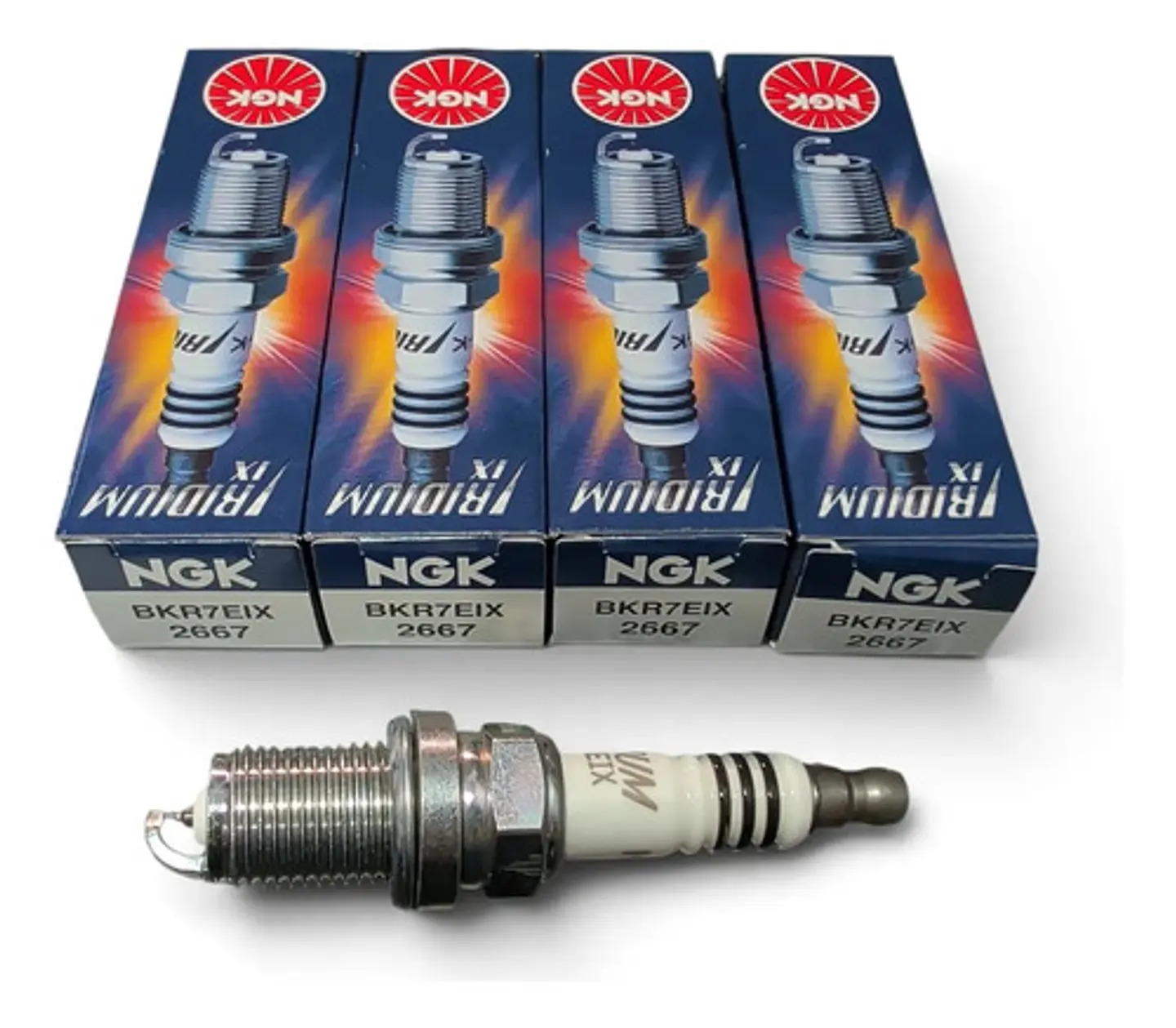 4 Bujias Iridium Ngk Bkr7eix Original 2