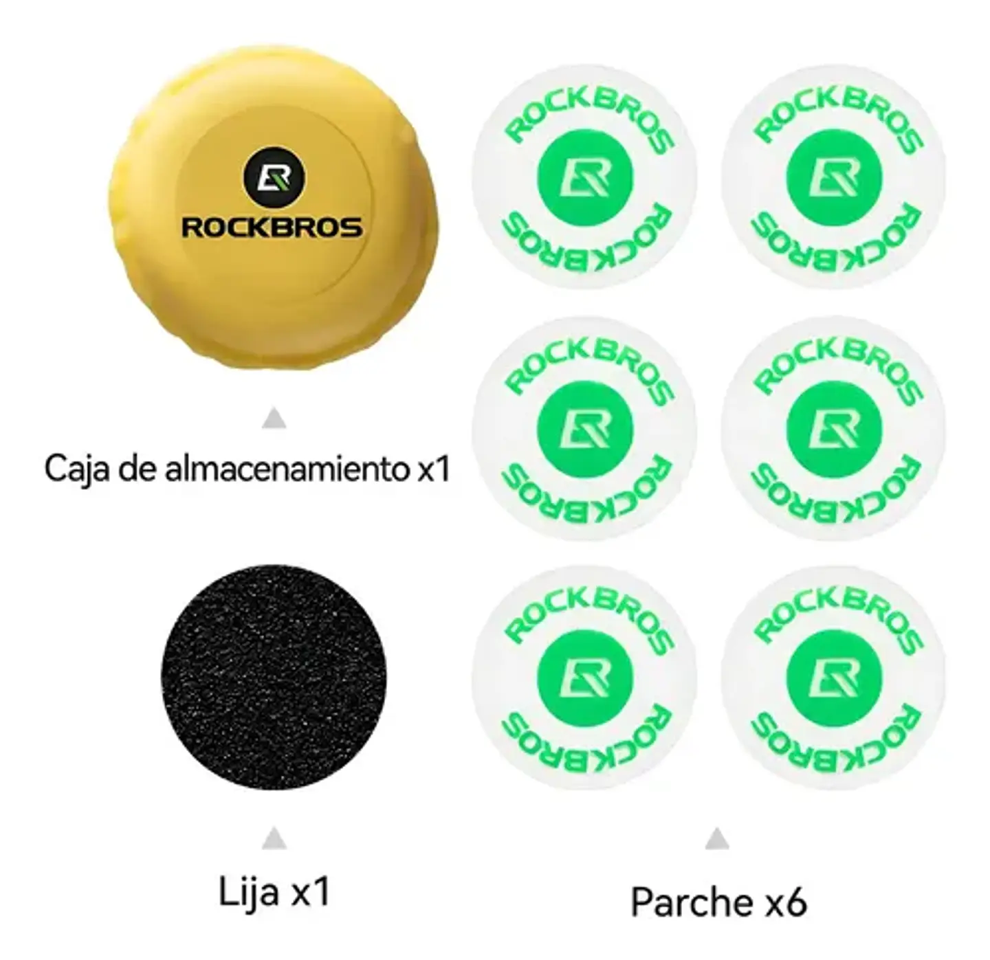 Kit Reparación Parches Autoadhesivos X6 Rockbros Camara Bici 1