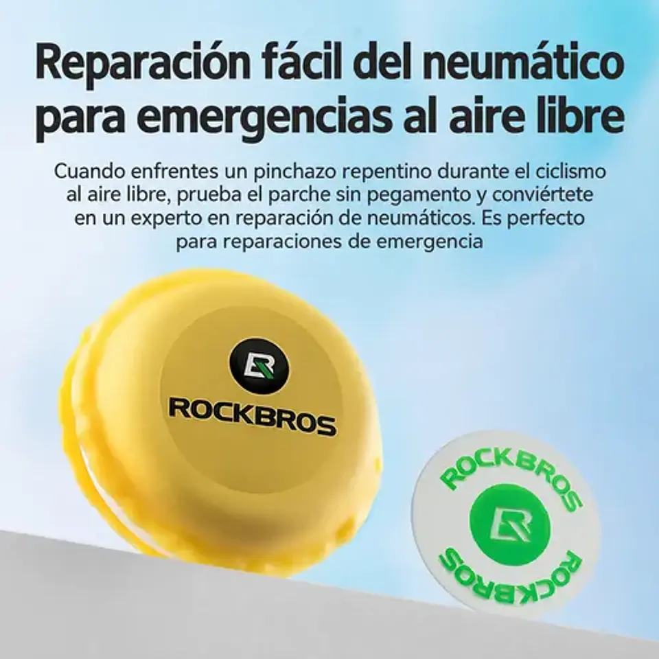 Kit Reparación Parches Autoadhesivos X6 Rockbros Camara Bici 5