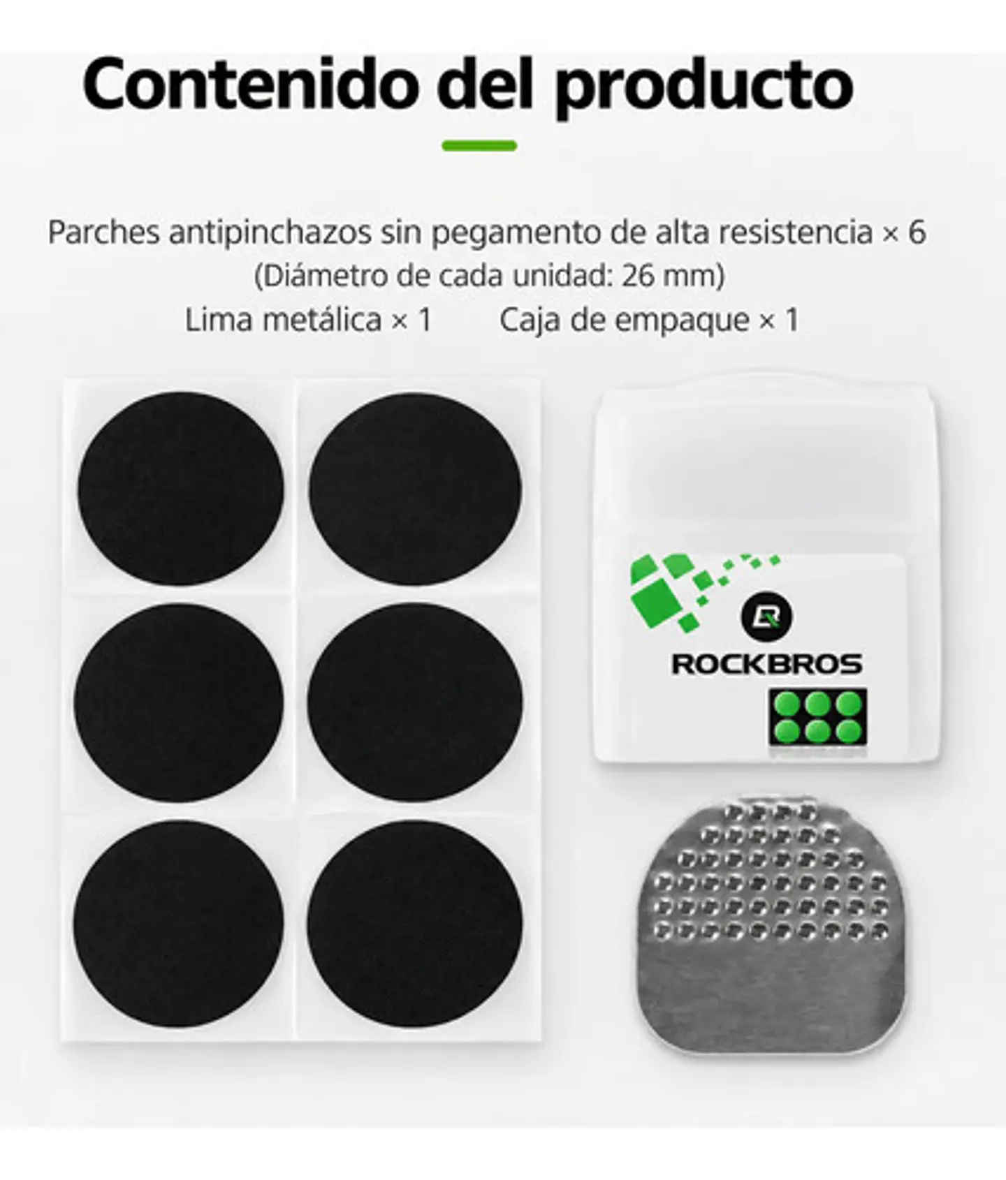 Kit Parches Bicicleta Rockbros Sin Pegamento 6unid Portatil 2