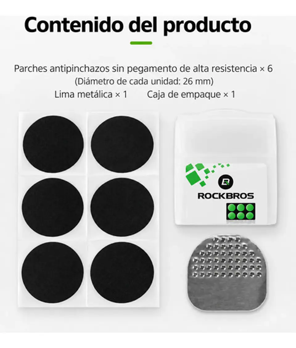 Kit Parches Bicicleta Rockbros Sin Pegamento 6unid Portatil 2