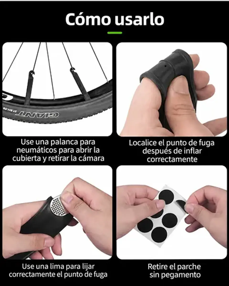 Kit Parches Bicicleta Rockbros Sin Pegamento 6unid Portatil 5