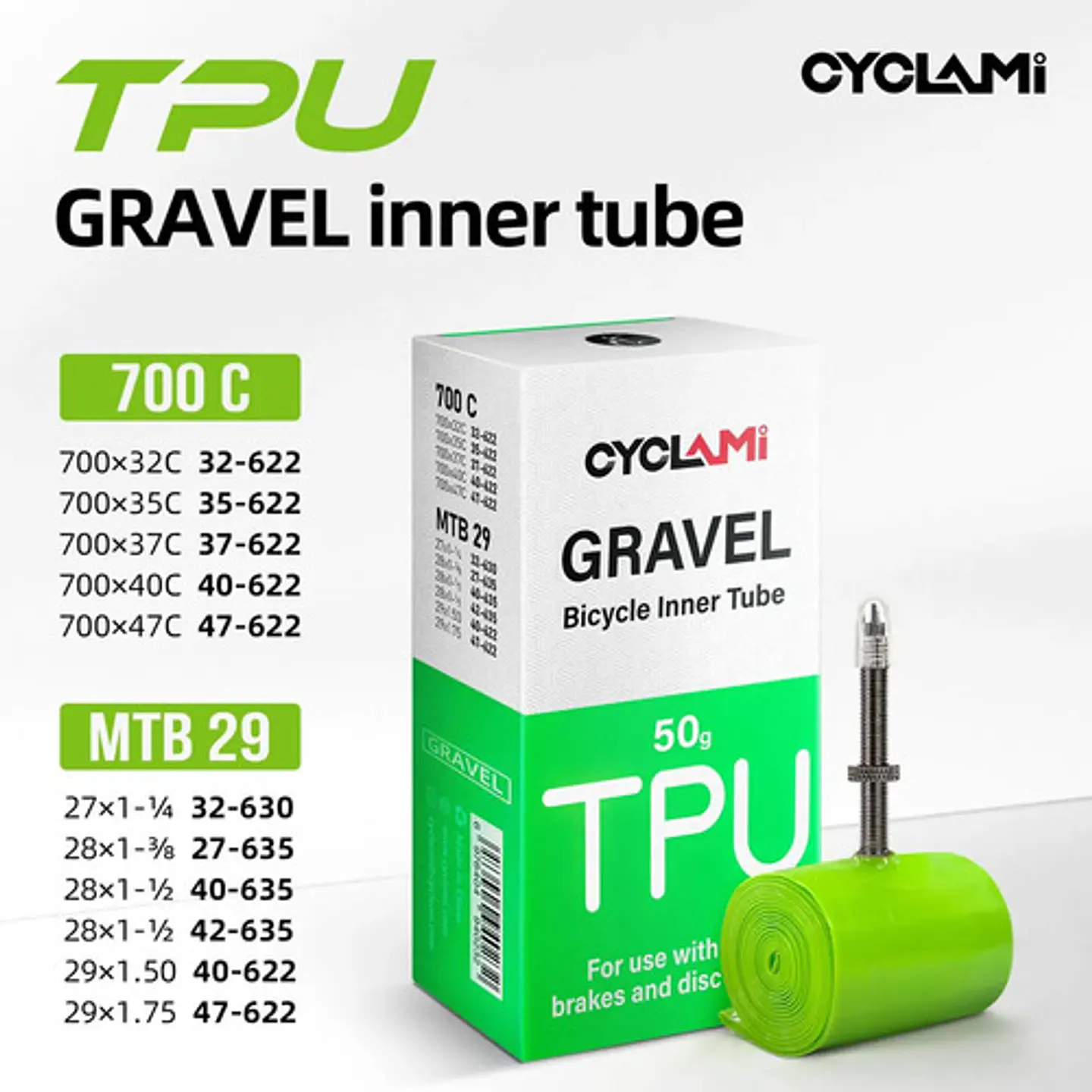 Cámara Bicicleta Gravel Tpu 700x32-47c Presta 45 Ultraligera 5