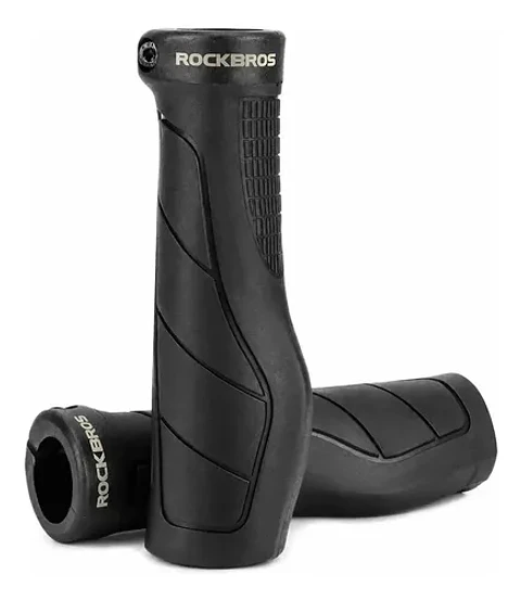 Puños Bicicleta Rockbros Ergonómicos Lockon Mtb Negro Bloque