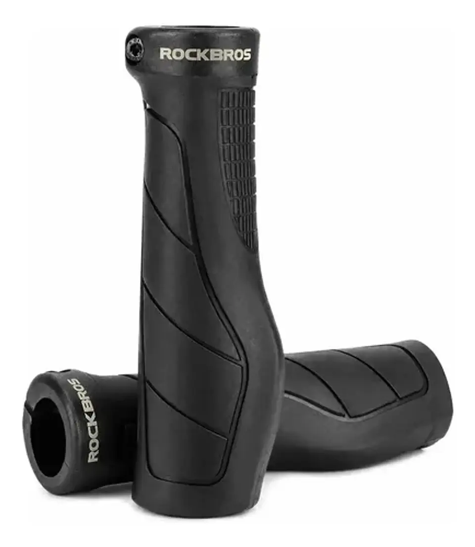 Puños Bicicleta Rockbros Ergonómicos Lockon Mtb Negro Bloque 1