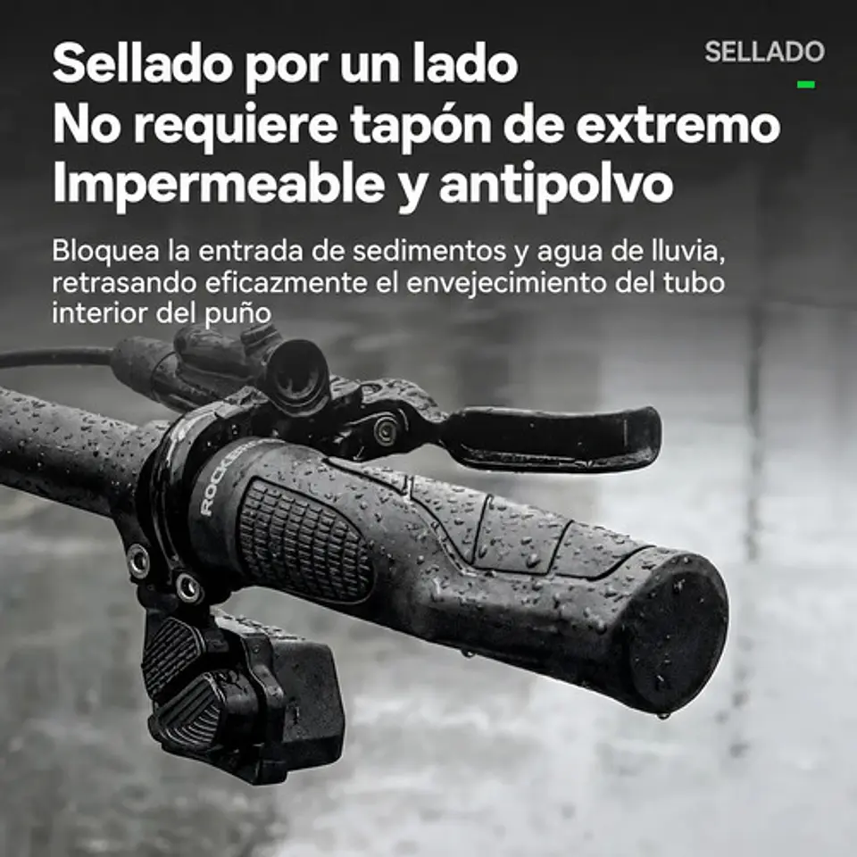 Puños Bicicleta Rockbros Ergonómicos Lockon Mtb Negro Bloque 5