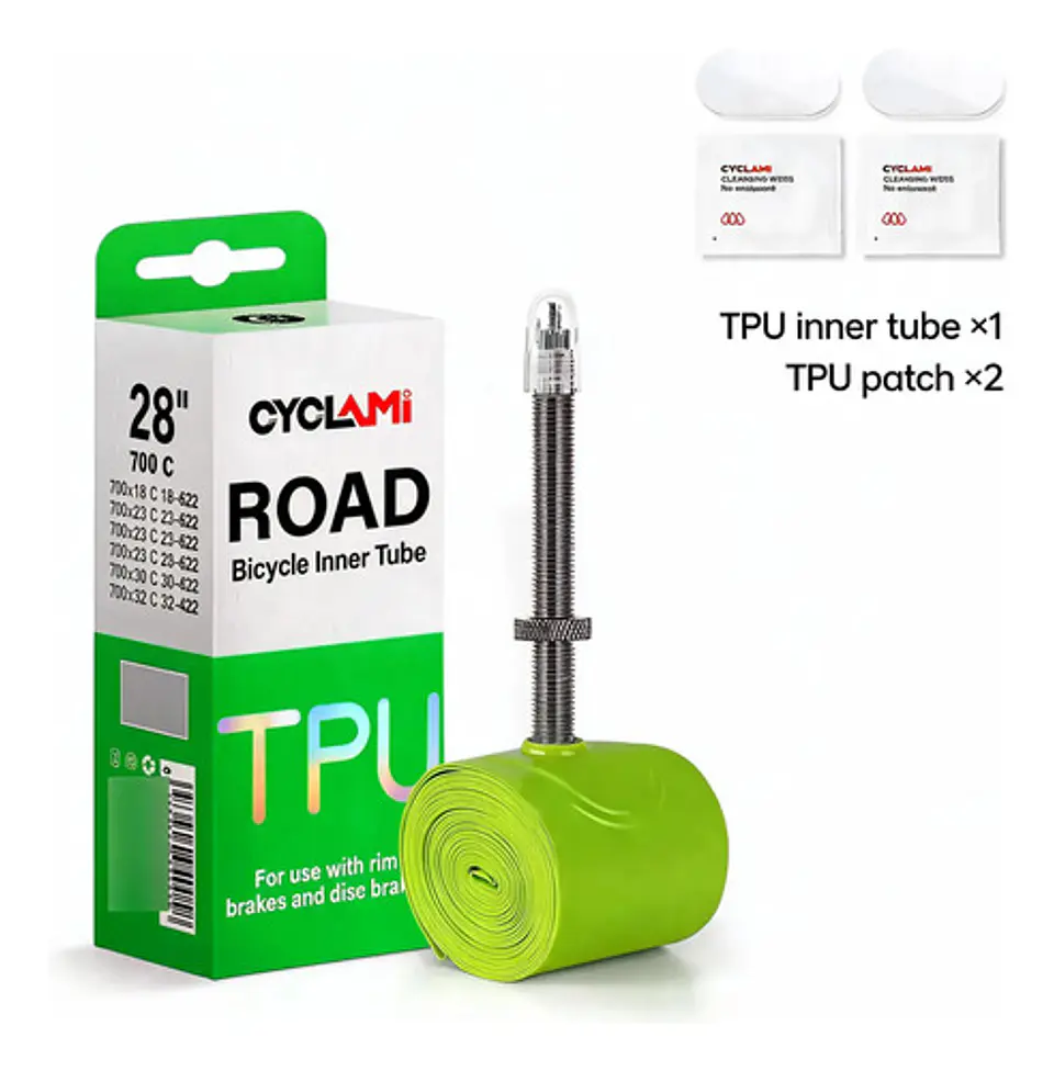 Cámara Bicicleta Ruta Tpu 700x18-32c Presta 60mm Ultraligera 1