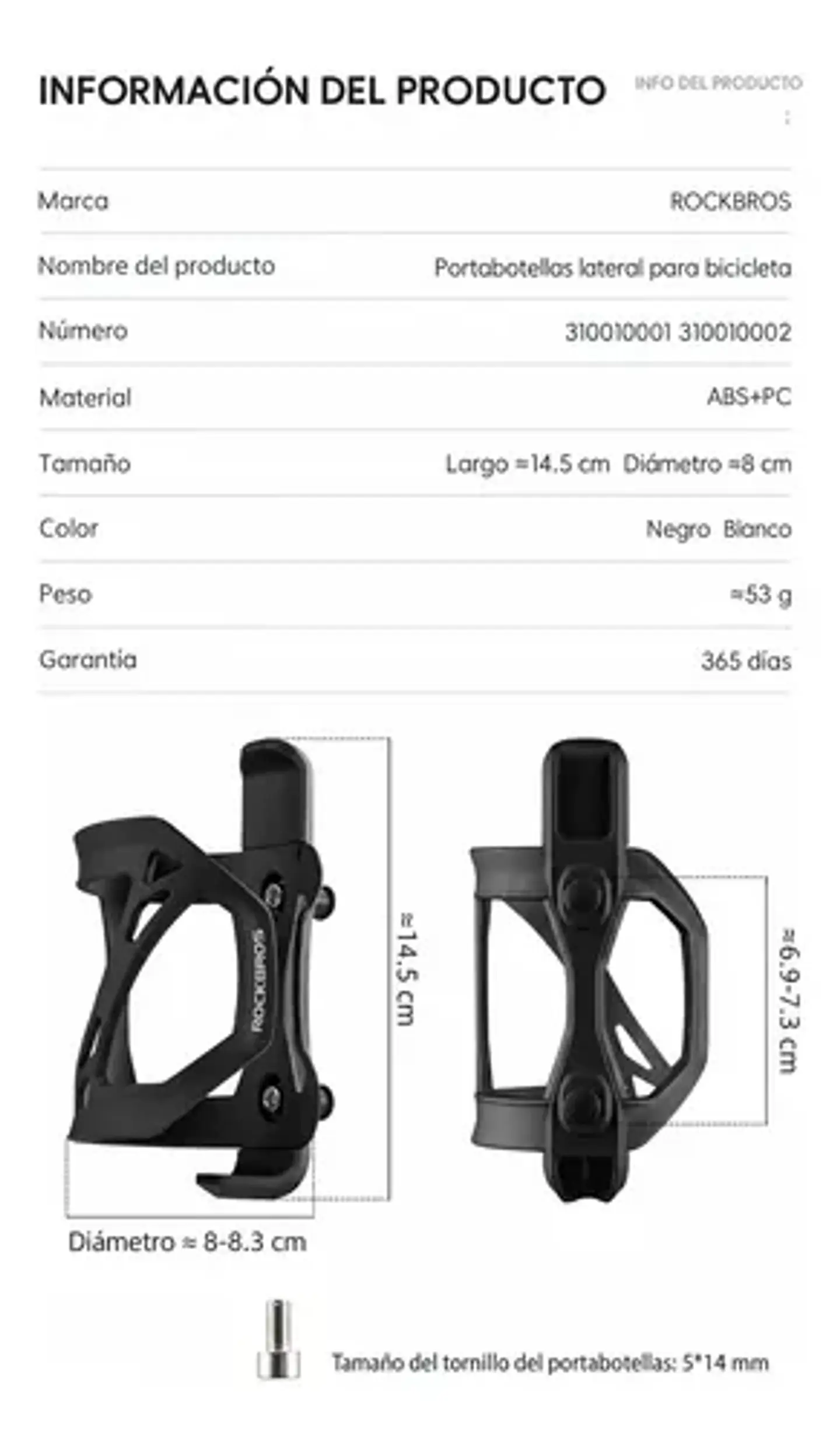 Portabotellas Rockbros Con Apertura Lateral Para Bicicleta 3