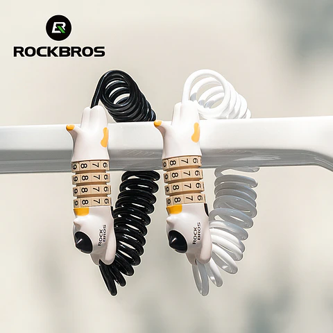 Candado Cable Bicicleta Diseño Gato Rockbros Clave4 Dígitos