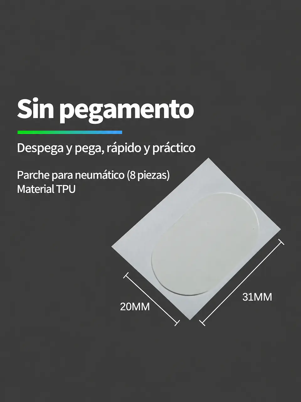Kit Reparación Cámara TPU CYCLAMI 8 Parches Autoadhesivos 3