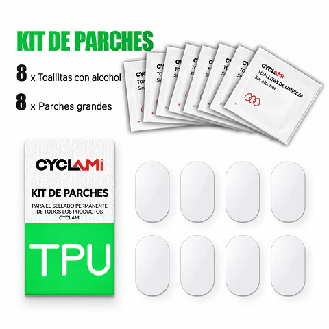 Kit Reparación Cámara TPU CYCLAMI 8 Parches Autoadhesivos