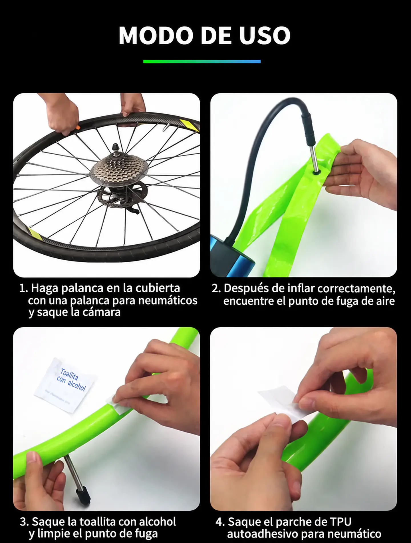 Kit Reparación Cámara TPU CYCLAMI 8 Parches Autoadhesivos 8