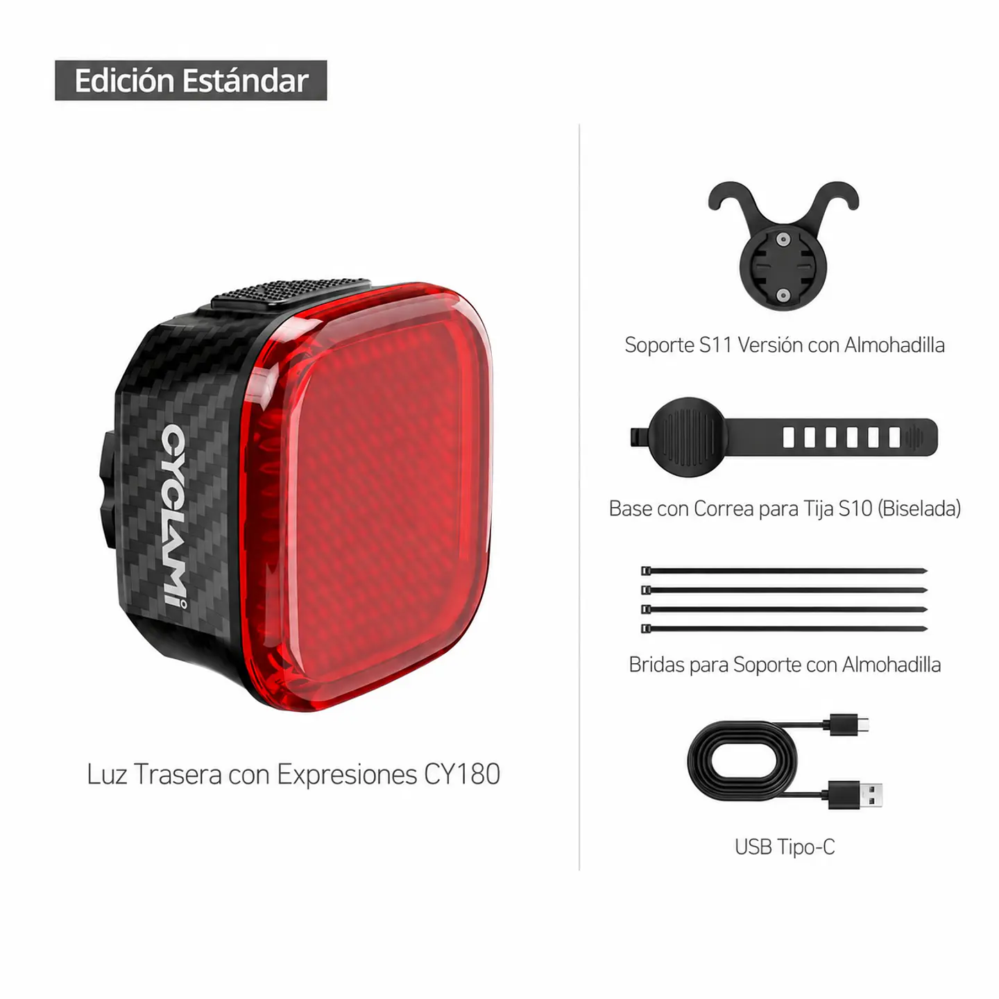 Luz Trasera Inteligente Bici 14 Patrones Sensor Freno USB-C 2