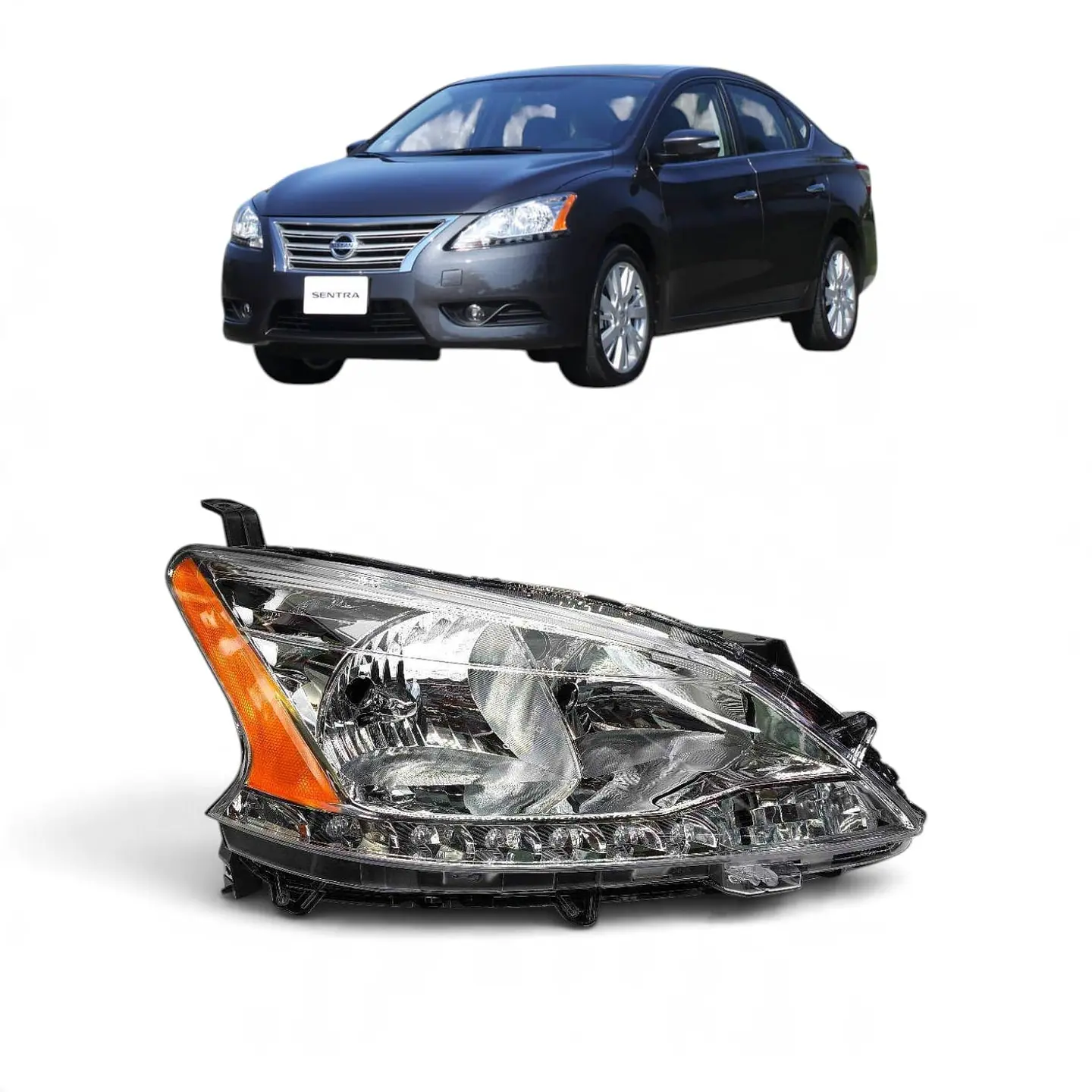 Optico Foco Delantero Derecho Nissan Sentra B17 2013-2016 1