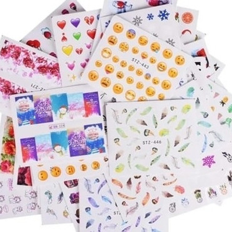 Stickers De Uña Al Agua, 210 Láminas 1