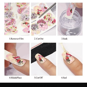 Stickers De Uña Al Agua, 210 Láminas