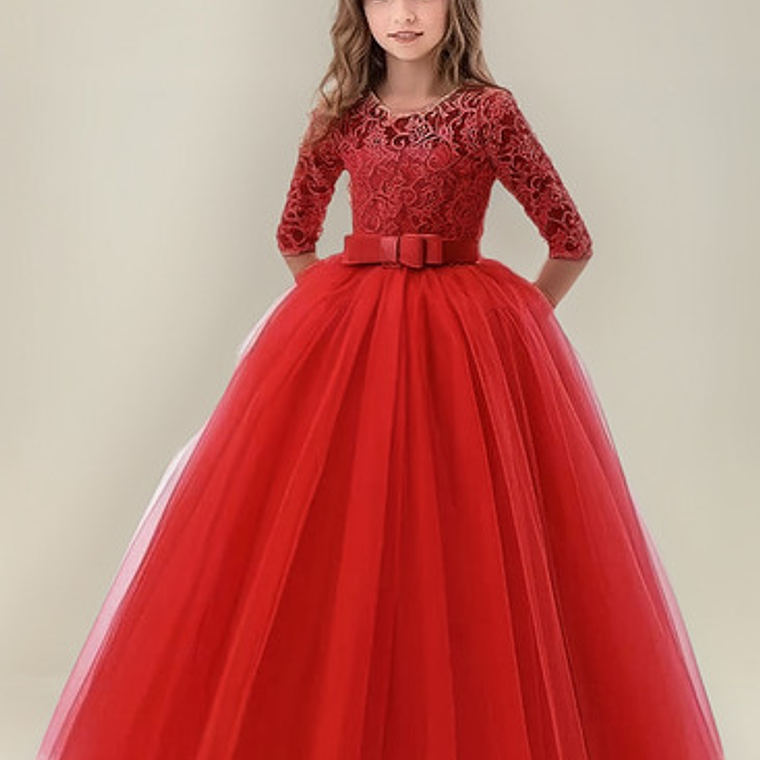 Vestidos Manga Larga Niña Bautizo  Gala Matrimonio T 6 A 14 3
