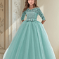 Vestidos Manga Larga Niña Bautizo  Gala Matrimonio T 6 A 14 - Miniatura 4