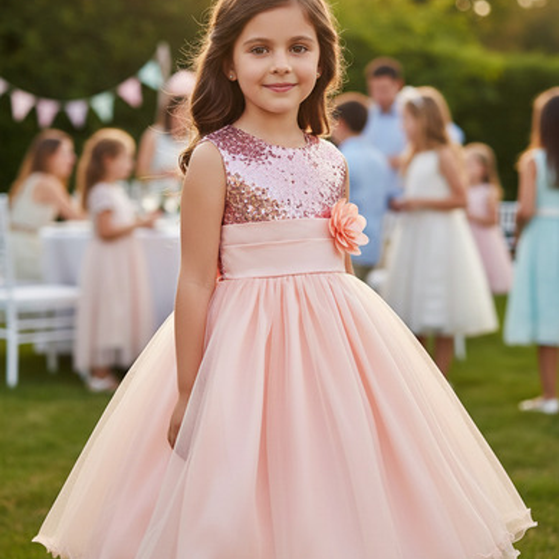 Vestido Fiesta Paje Bautizo Bebe Niña 3 Meses A 12 Años 1