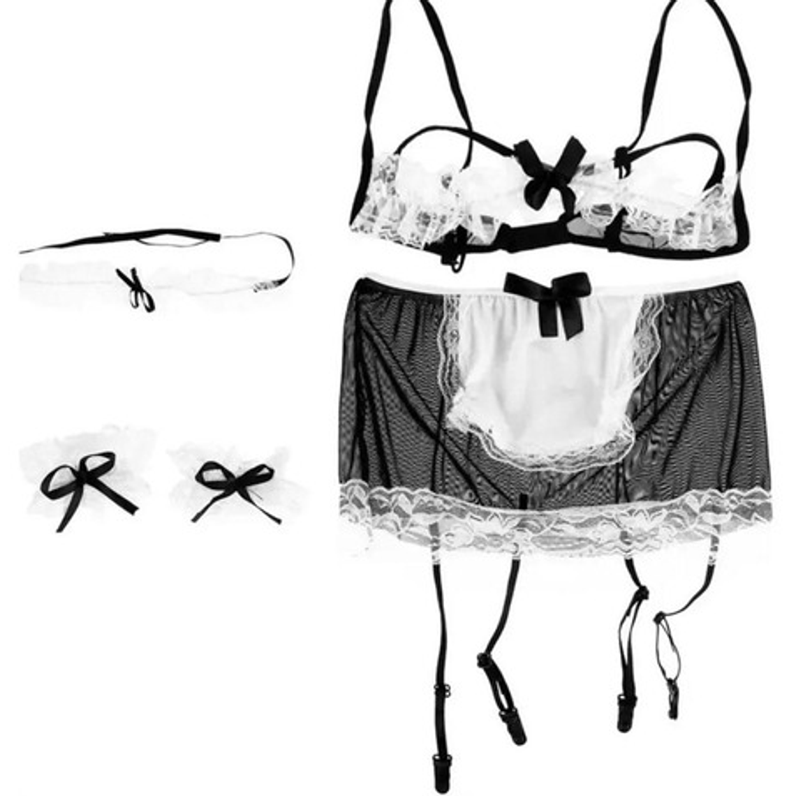 Traje De Mucama Sexy Lencería Erótica  2