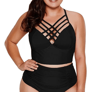 Traje De Baño Talla Grande Cruzado