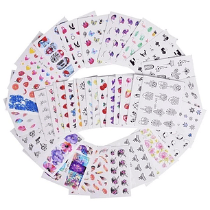 210 Hojas Stickers Al Agua Uñas