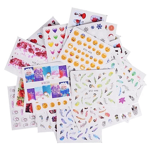 210 Hojas Stickers Al Agua Uñas