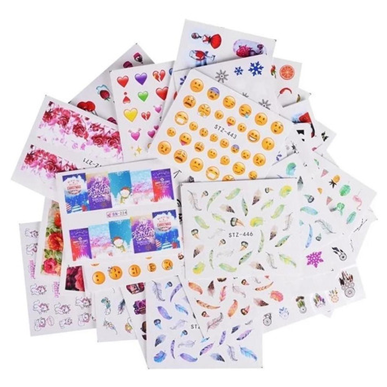 210 Hojas Stickers Al Agua Uñas 2
