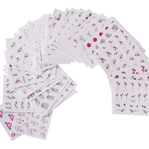130 Hojas De Stickers Al Agua Para Uñas 