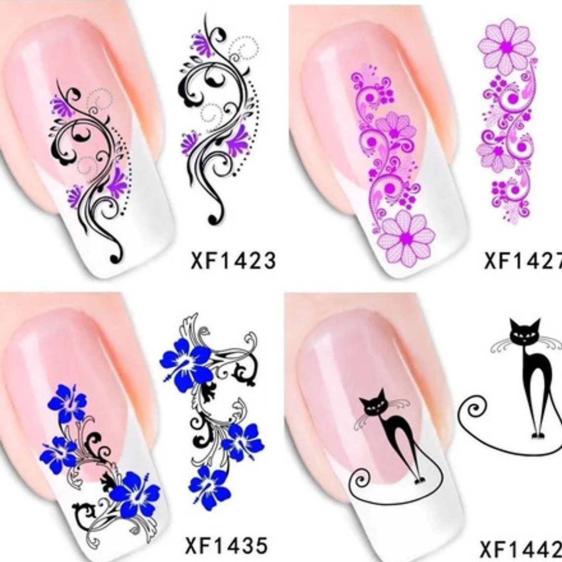130 Hojas De Stickers Al Agua Para Uñas  3