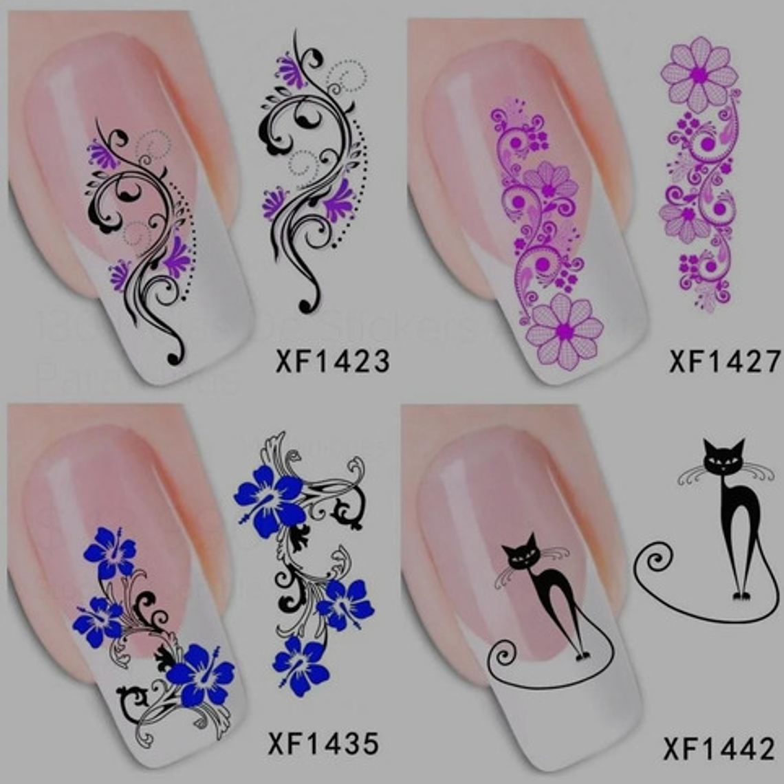 130 Hojas De Stickers Al Agua Para Uñas  5