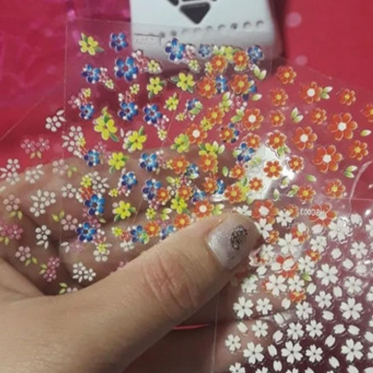 120 Stickers Uña Al Agua + 20 Stickers 3d 2