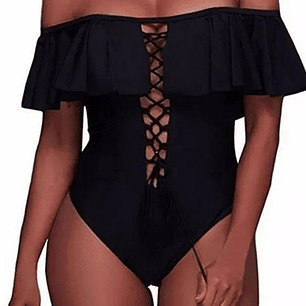 Traje De Baño Sin Hombros Cruzado