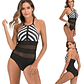 Traje De Baño Entero Blanco Y Negro - Miniatura 2