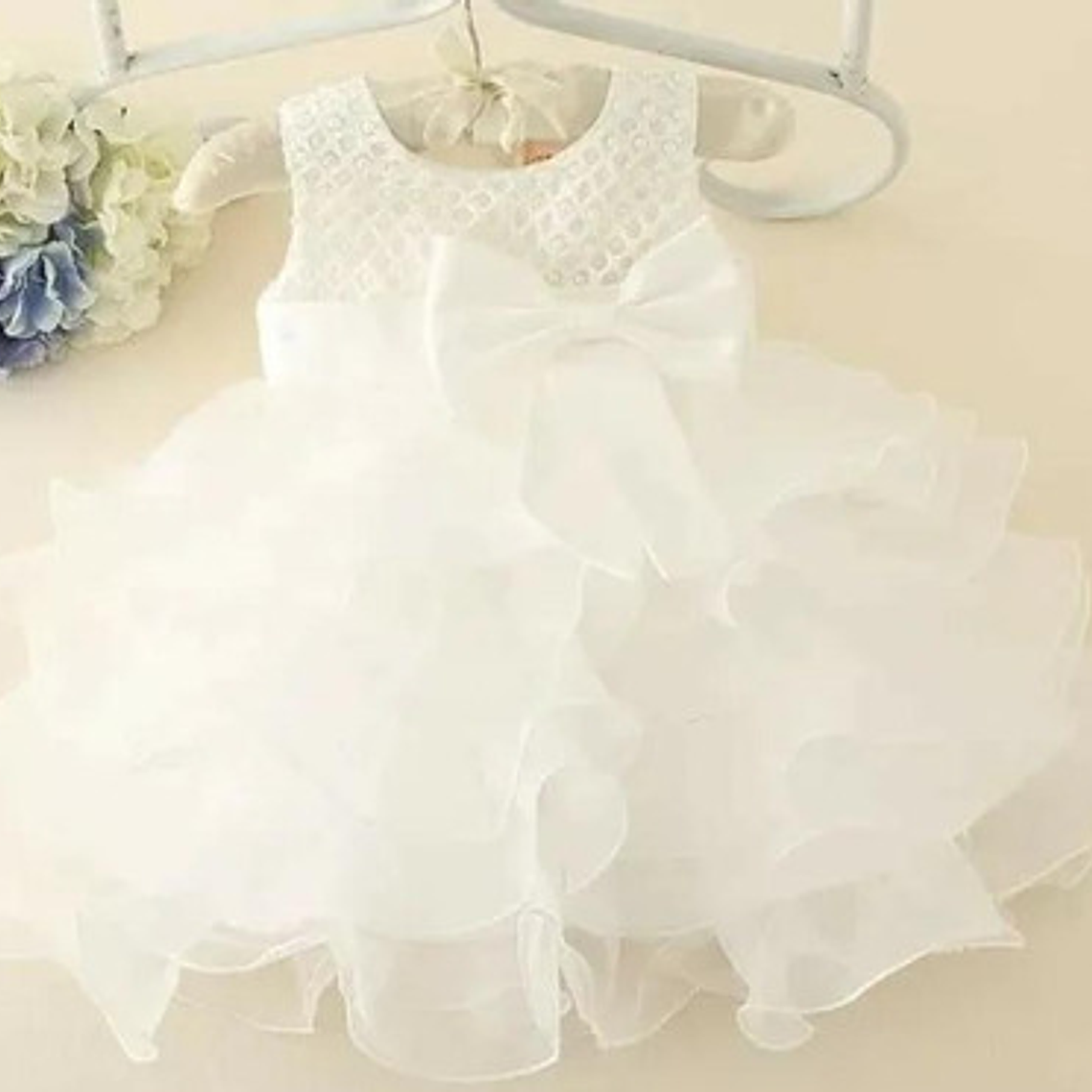 Vestido Bautizo O Fiesta Blanco, Bebé  1