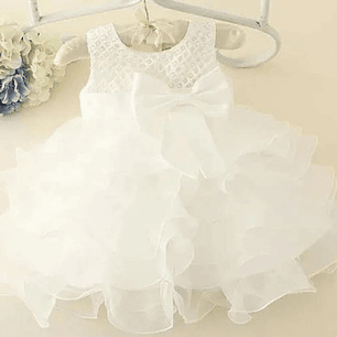 Vestido Bautizo O Fiesta Blanco, Bebé 