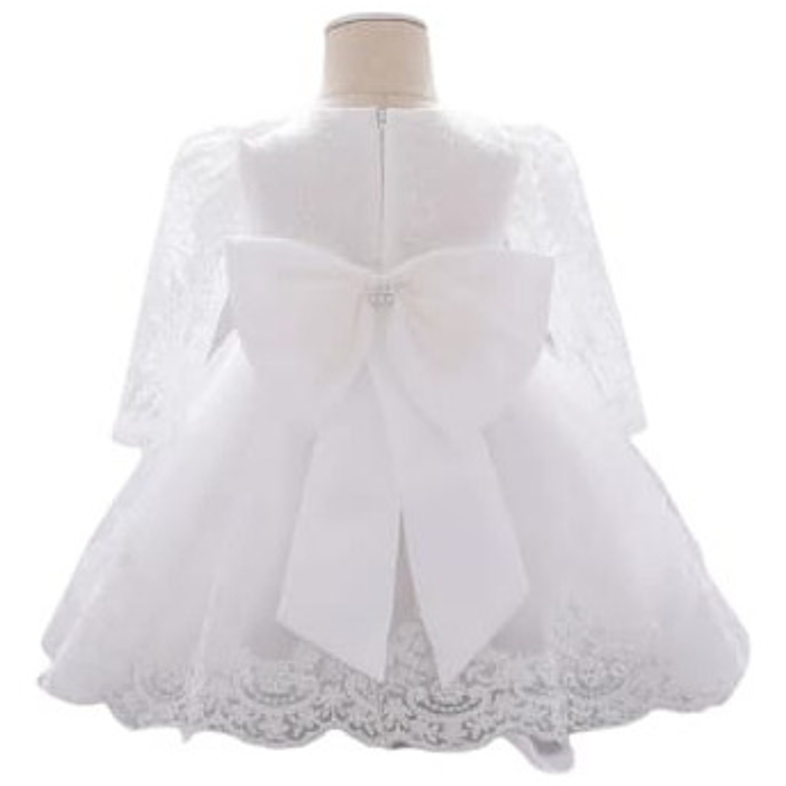 Vestido Bautizo O Fiesta Manga Larga De 3 Meses A 8 Años. 2