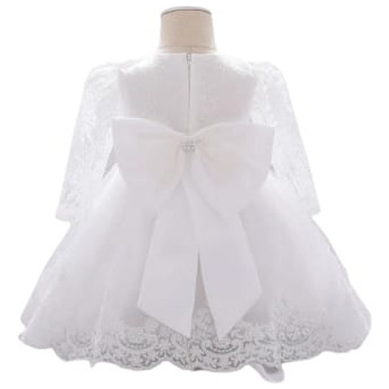 Vestido Bautizo O Fiesta Manga Larga De 3 Meses A 8 Años. 2