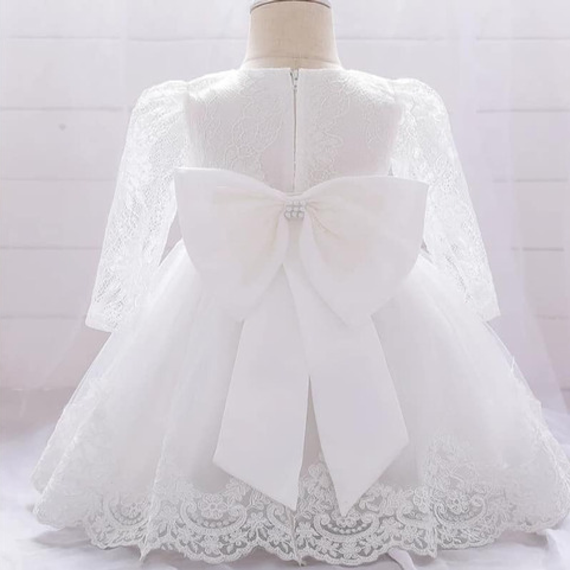 Vestido Bautizo O Fiesta Manga Larga De 3 Meses A 8 Años. 5