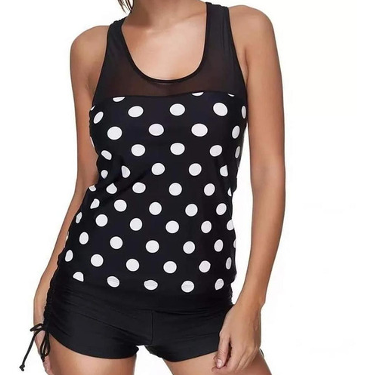 Tankini 2 Piezas Polera Lunares 1