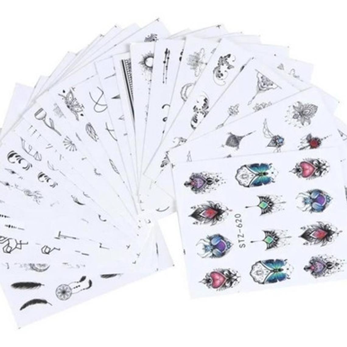 120 Stickers Uña Al Agua + 20 Stickers 3d 1