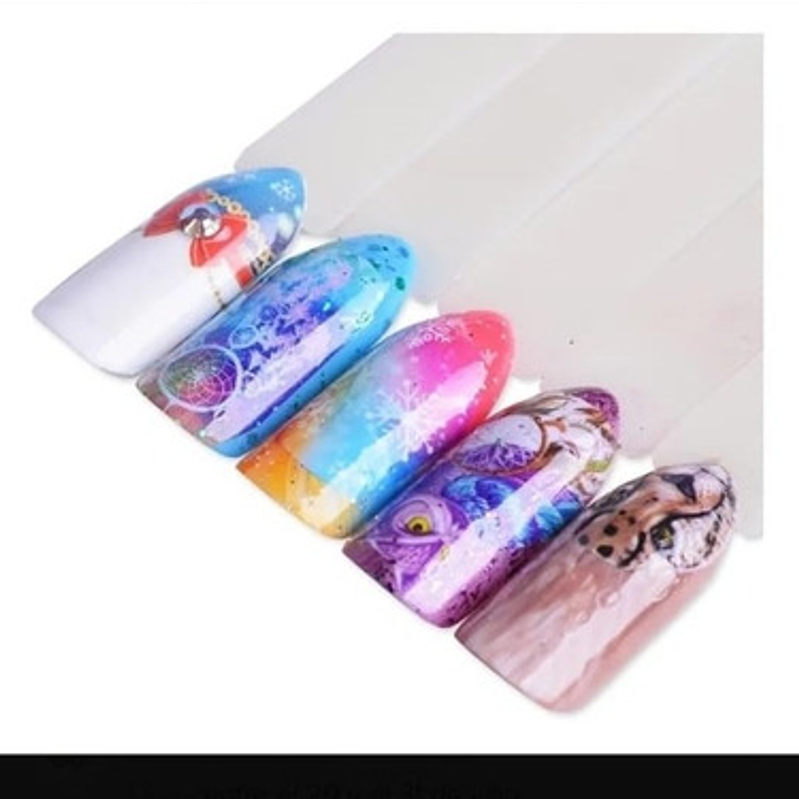 120 Stickers Uña Al Agua + 20 Stickers 3d 8