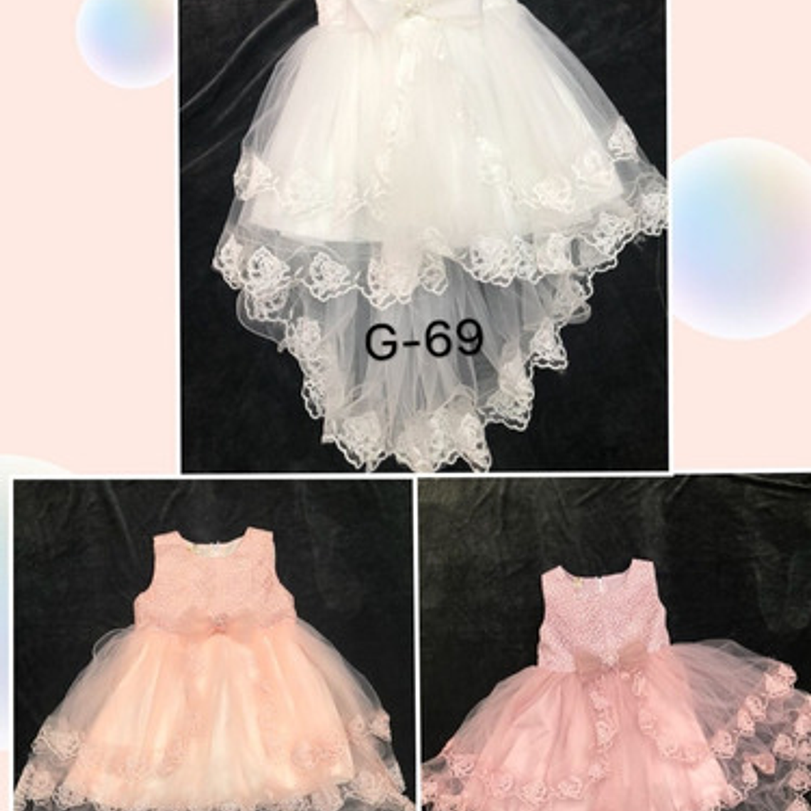 Vestido De Niña Con Cola Para Bautizo, Fiesta Talla 2 A 8 1