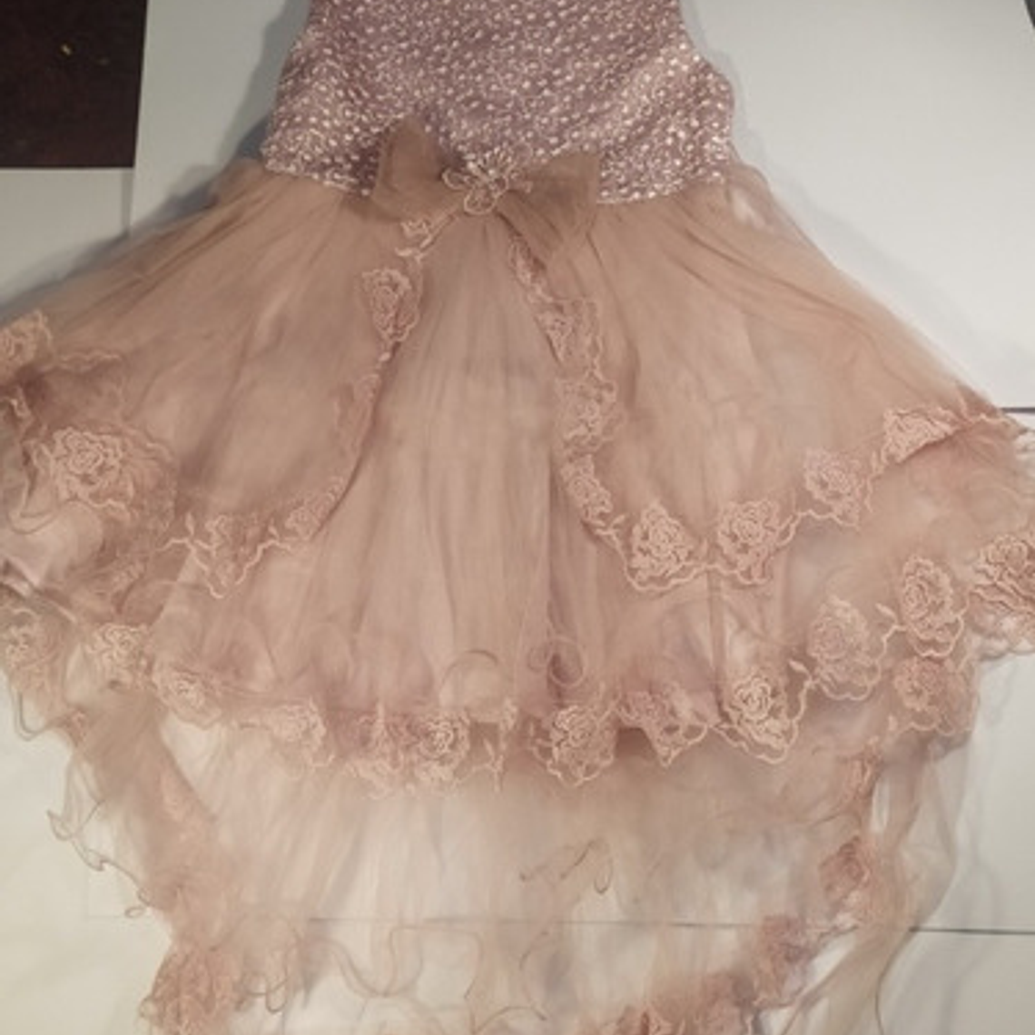 Vestido De Niña Con Cola Para Bautizo, Fiesta Talla 2 A 8 5