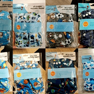 4 Pañales Ecológicos + 4 Insertos Microfibra 3 Capas