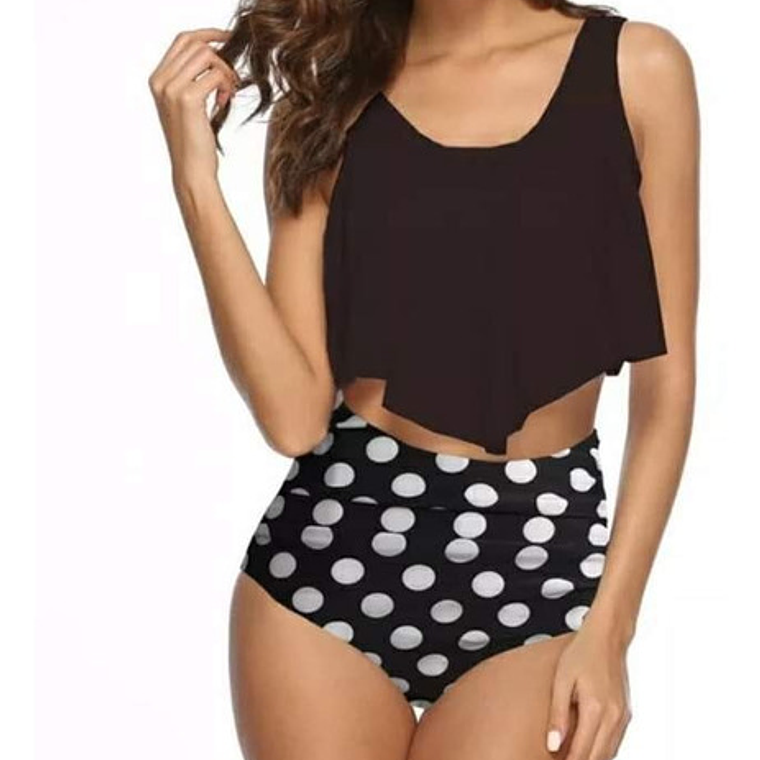 Bikini Alto Lunares Tallas M A 3xl 1