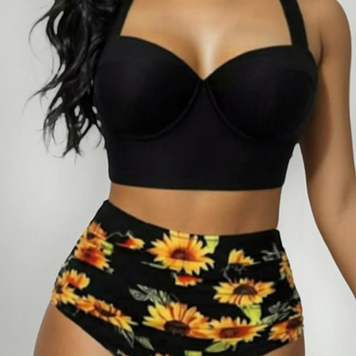 Bikini Alto Girasoles Excelente Calidad 5