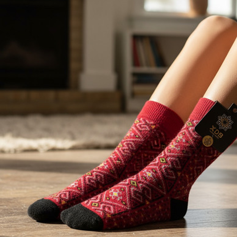 Calcetas De Angora Gruesa Térmica Mujer  X 12 Pares 1