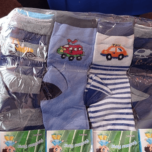 12 Pares Calcetines De Niño Tallas 4,6,8,10