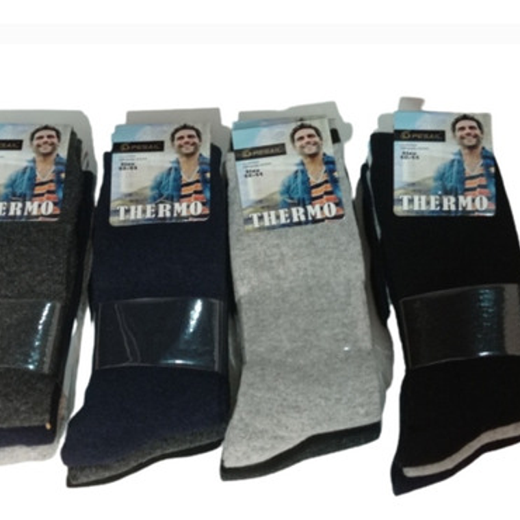 12 Pares Calceta Thermo Especial Invierno Hombres 1